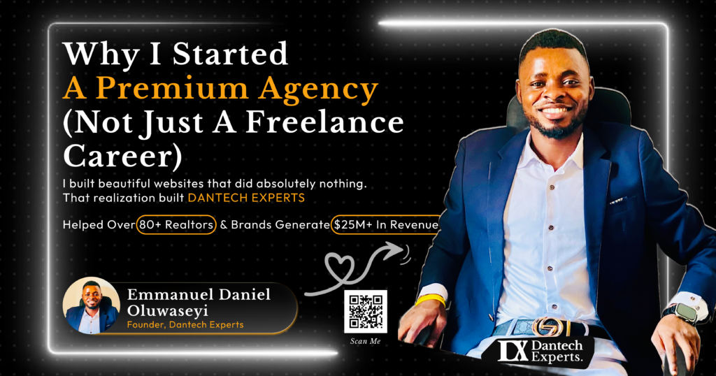 Photo graphics of Emmanuel Daniel on Why I Started a Premium Agency (Not Just a Freelance Career)